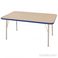 ECR4Kids 30in x 48in Rectangle Everyday T-Mold Adjustable Activity Table Maple/Maple/Navy - Standard Swivel 565360512